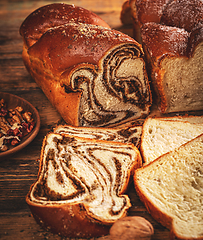 Image showing Swirl brioche with walnut