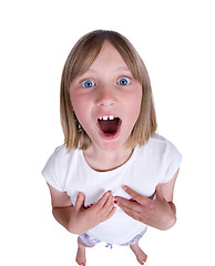 Image showing girl singing or shouting