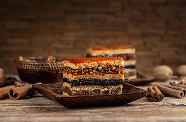 Image showing Flodni is a traditional Hungarian dessert