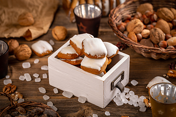 Image showing Still life of square gingerbreads