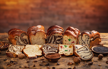 Image showing Sweet braided bread loafs