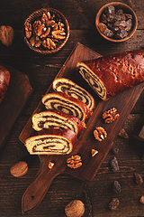 Image showing Homemade walnut roll cakes