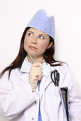 Image showing Medical worker looking sideways