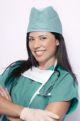 Image showing Nurse in green