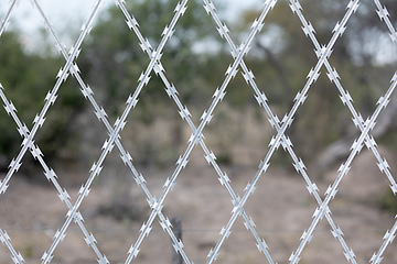 Image showing Restricted Area Barbed Fence, security concept