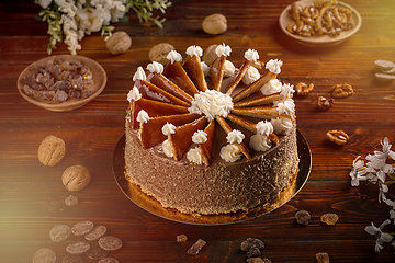 Image showing Chocolate cake with caramelized top