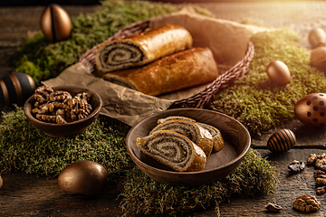 Image showing Fresh home baked Easter bread rolls