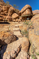 Image showing landscape behind White lady paintings in Namibia