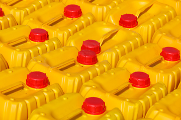 Image showing Yellow plastic canister for water or gasoline