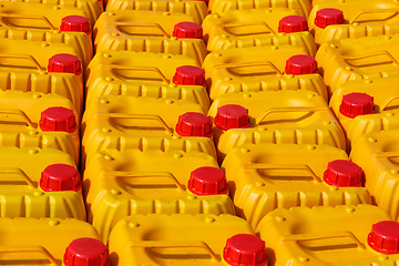 Image showing Yellow plastic canister for water or gasoline