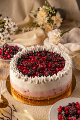 Image showing Forest berry mousse cake