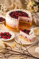 Image showing Yogurt cake with berries