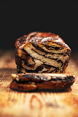 Image showing Swirl brioche or chocolate braided bread