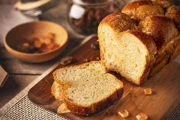 Image showing Sweet homemade almond brioche babka