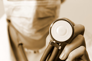 Image showing Young doctor with stethoscope.