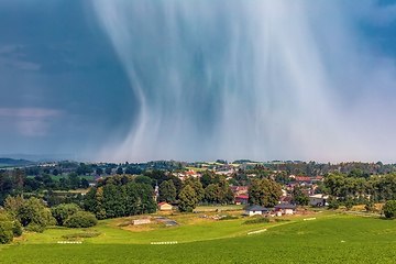 Image showing storm clouds thunderclouds over the village