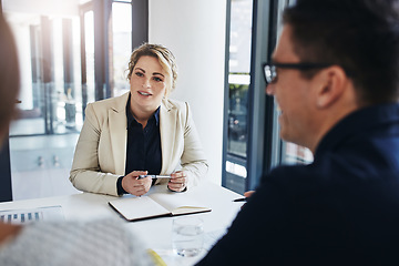 Image showing Team building, data analysis or business people for business meeting, invest strategy or planning company finance. Collaboration, thinking or teamwork on tax analytics or global financial network