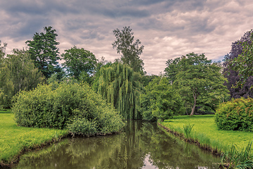 Image showing Summer Park canal pond landscape in Czech Republic