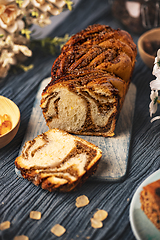 Image showing Twisted babka with walnuts