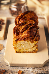 Image showing Sweet homemade almond brioche babka