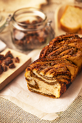 Image showing Sweet swirl bread walnut babka