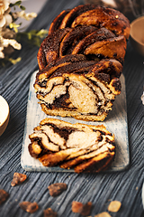 Image showing Babka cake with chocolate