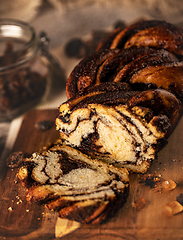 Image showing Swirl brioche or chocolate braided bread