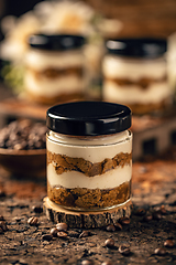 Image showing Tiramisu, dessert with biscuit cookies