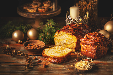 Image showing Traditional homemade Christmas sweet bread