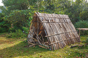 Image showing Primitive fisher shed in the wood