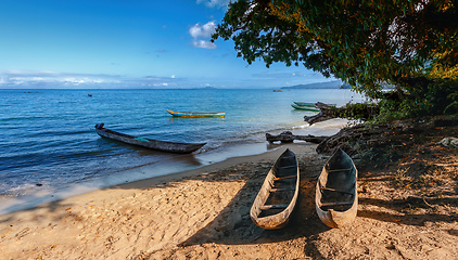 Image showing traditional wooden fishing boat on Masoala, Madagascar