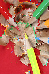 Image showing Pencils and wood shavings