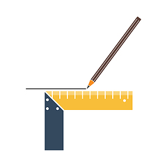 Image showing Pencil Line With Scale Icon