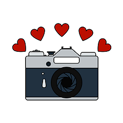 Image showing Camera With Hearts Icon