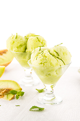 Image showing Melon flavored ice-cream