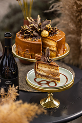 Image showing Layered chocolate cake