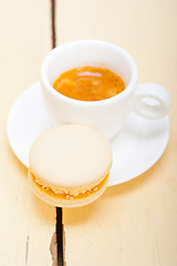 Image showing colorful macaroons with espresso coffee