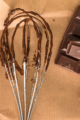 Image showing Chocolate on egg beater