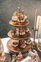 Image showing Delicious gingerbread cupcakes