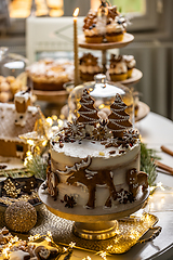 Image showing Christmas cake holiday dessert