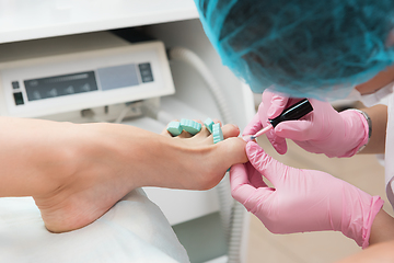 Image showing Procedure of pedicure in beauty salon