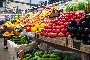 Image showing Vegetable farmer market counter