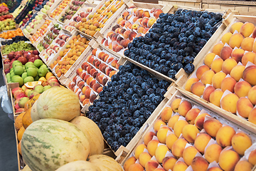 Image showing Assortment of fruits at market