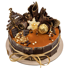 Image showing Festive chocolate cake