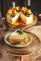 Image showing Pumpkin layered cheesecake