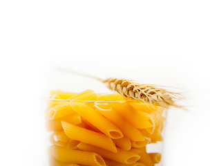 Image showing Italian pasta penne with wheat