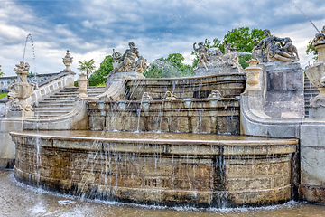 Image showing Castle Garden Fountain, Cesky Krumlov, Czech Republic