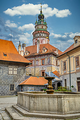 Image showing Fountain in Courtyard of Cesky Krumlov Castle