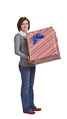 Image showing Woman with a gift box