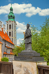 Image showing Statue detail at Cesky Krumlov Castle.